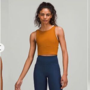 Lululemon Power Pivot Ribbed Tank Top Reversible Crop Shirt Butternut Brown S XS